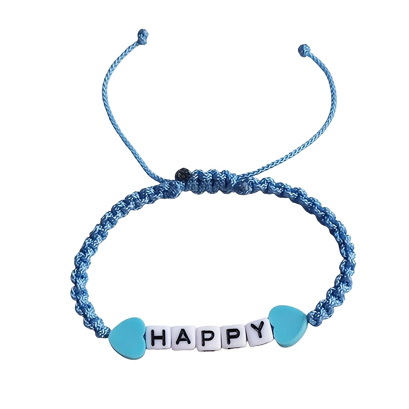 Customizable Colorful Polymer Clay Heart Bracelet, Handmade
